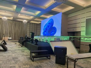 Event stage with large screen display