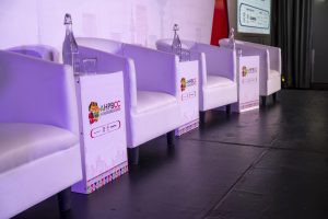 Empty chairs at a conference event