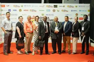 Group photo at investment conference